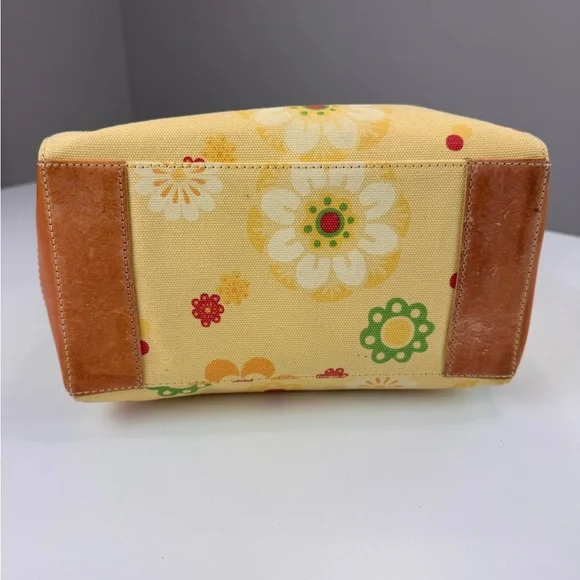 J.Jill Floral Canvas Bucket Tote Bag with Tan Handles - Picture 9 of 16